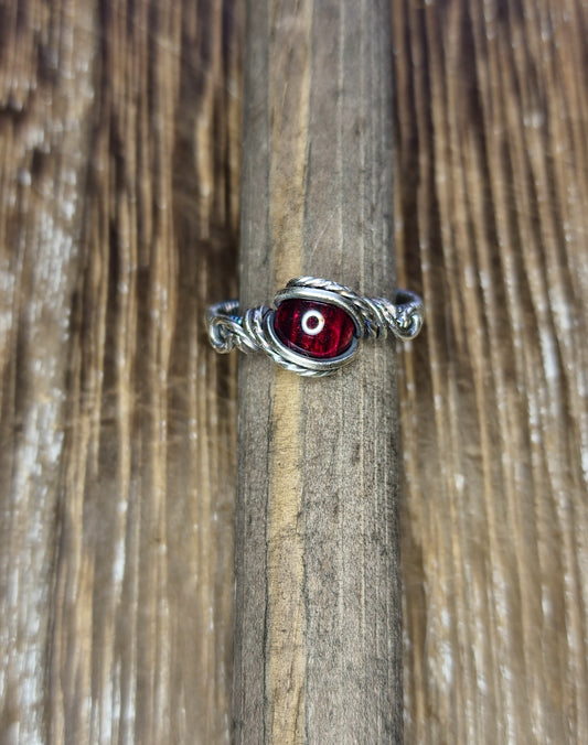 Garnet Ring in Sterling Silver, Size 7