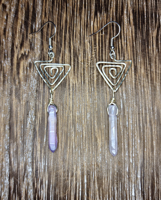 Sterling Silver and Quartz Earrings, Quartz Earrings, Silver Drop Earrings